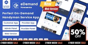 eDemand-Multi Vendor On Demand Handy Services, Handyman with Flutter App | Admin panel | Web Version